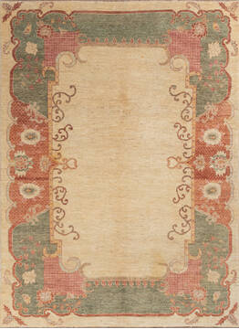 Gabbeh Beige Hand Knotted 6'5" X 8'9"  Area Rug 700-146225