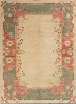 Gabbeh Beige Hand Knotted 6'5" X 8'9"  Area Rug 700-146225
