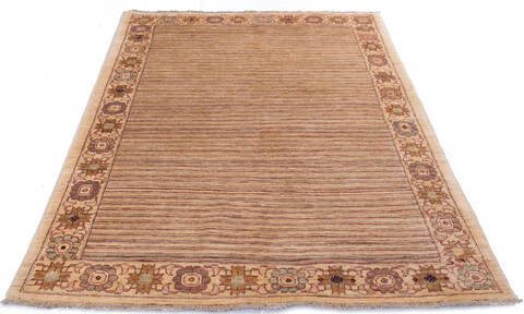 Gabbeh Beige Hand Knotted 410 X 65 Area Rug 700-146227 Image 1
