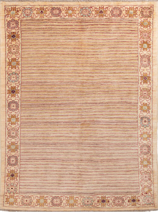 Gabbeh Beige Hand Knotted 410 X 65 Area Rug 700-146227 Image 0
