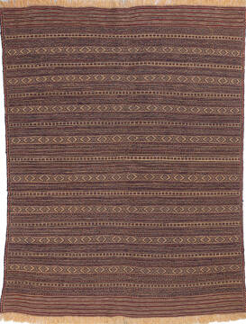 Kilim Red Hand Knotted 4'4" X 5'8"  Area Rug 700-146228