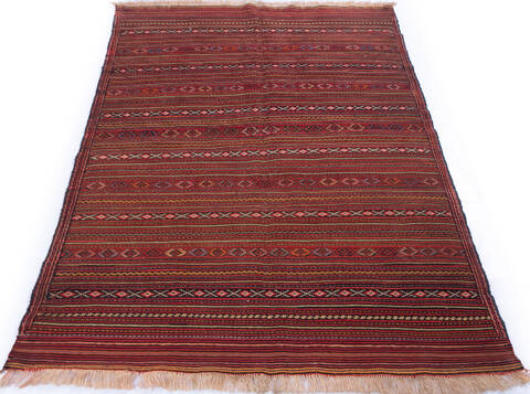 Kilim Red Hand Knotted 46 X 63 Area Rug 700-146229 Image 1