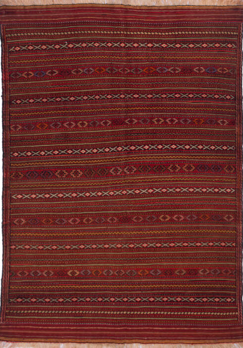 Kilim Red Hand Knotted 46 X 63 Area Rug 700-146229 Image 0