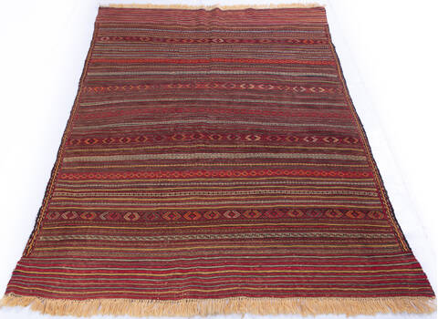 Kilim Red Hand Knotted 44 X 58 Area Rug 700-146230 Image 1