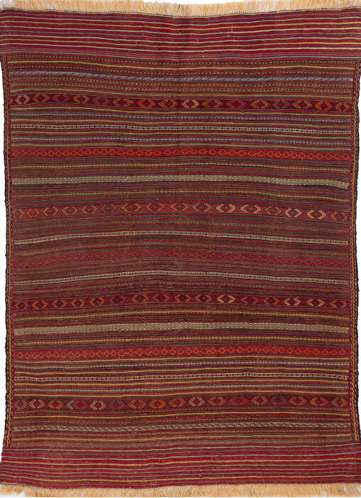 Kilim Red Hand Knotted 44 X 58 Area Rug 700-146230 Image 0