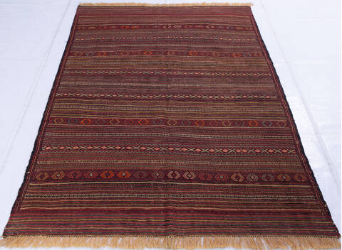 Kilim Red Hand Knotted 47 X 60 Area Rug 700-146232 Image 1