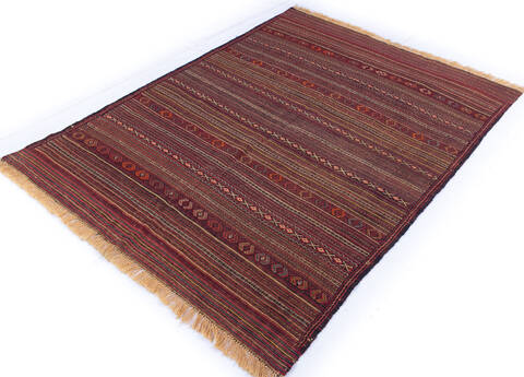 Kilim Red Hand Knotted 47 X 60 Area Rug 700-146232 Image 2