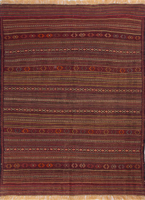 Kilim Red Hand Knotted 47 X 60 Area Rug 700-146232 Image 0