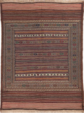 Kilim Red Hand Knotted 4'8" X 6'2"  Area Rug 700-146233