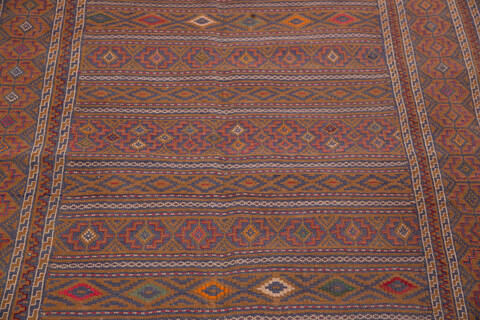 Kilim Red Hand Knotted 45 X 60 Area Rug 700-146237 Image 3