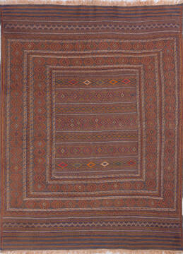 Kilim Red Hand Knotted 4'5" X 6'0"  Area Rug 700-146237