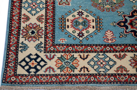Kazak Blue Hand Knotted 310 X 57 Area Rug 700-146242 Image 4