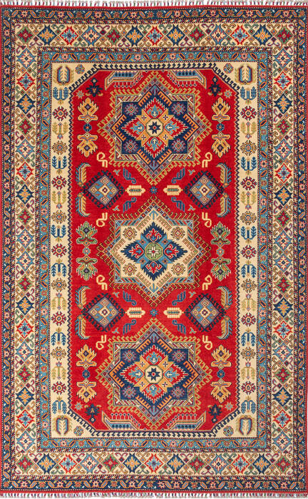 Kazak Red Hand Knotted 65 X 102 Area Rug 700-146247 Image 0