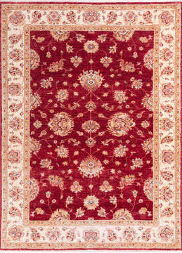 Afghan Chobi Red Rectangle 5x8 ft Wool Carpet 146251