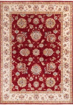 Chobi Red Hand Knotted 4'10" X 6'11"  Area Rug 700-146256