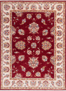 Chobi Red Hand Knotted 4'11" X 6'7"  Area Rug 700-146258