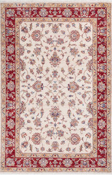 Afghan Chobi Beige Rectangle 4x6 ft Wool Carpet 146263