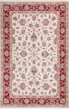 Chobi Beige Hand Knotted 4'1" X 6'3"  Area Rug 700-146263