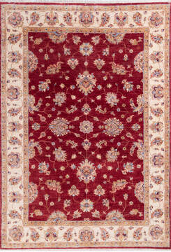Chobi Red Hand Knotted 5'9" X 8'2"  Area Rug 700-146264