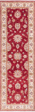 Afghan Chobi Red Runner 6 to 9 ft Wool Carpet 146273