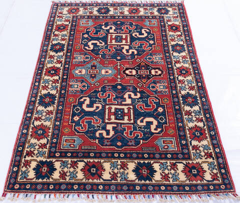Kazak Red Hand Knotted 33 X 411 Area Rug 700-146283 Image 1