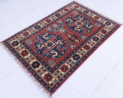 Kazak Red Hand Knotted 33 X 411 Area Rug 700-146283 Image 2