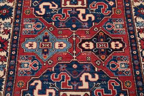 Kazak Red Hand Knotted 33 X 411 Area Rug 700-146283 Image 3
