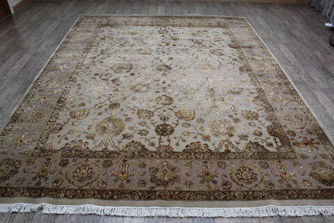 Jaipur White Hand Knotted 81 X 102  Area Rug 905-146319 Image 1