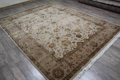 Jaipur White Hand Knotted 81 X 102  Area Rug 905-146319 Image 2
