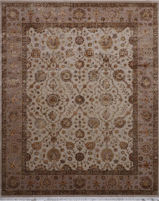 Jaipur White Hand Knotted 81 X 102  Area Rug 905-146319 Image 0