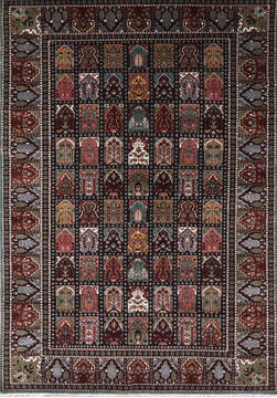 Indian Hamedan Multicolor Rectangle 6x9 ft Wool Carpet 146322
