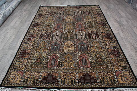 Hamedan Black Hand Knotted 62 X 92 Area Rug 905-146324 Image 10