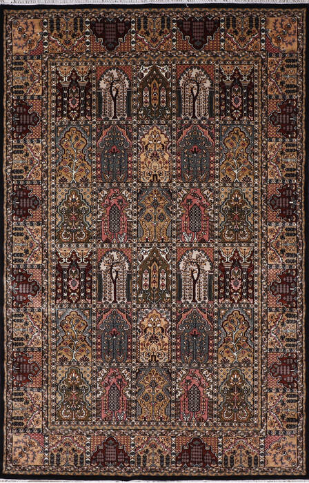 Hamedan Black Hand Knotted 62 X 92 Area Rug 905-146324 Image 0