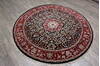 Kashan Black Round Hand Knotted 60 X 60 Area Rug 905-146326 Thumb 2