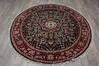 Kashan Black Round Hand Knotted 60 X 60 Area Rug 905-146326 Thumb 4