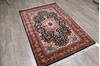 Kashan Black Hand Knotted 40 X 60 Area Rug 905-146327 Thumb 2