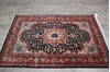 Kashan Black Hand Knotted 40 X 60 Area Rug 905-146327 Thumb 3