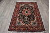 Kashan Black Hand Knotted 40 X 60  Area Rug 905-146327 Thumb 5