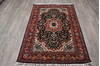 Kashan Black Hand Knotted 40 X 60 Area Rug 905-146327 Thumb 5