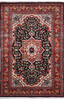 Kashan Black Hand Knotted 40 X 60 Area Rug 905-146327 Thumb 0