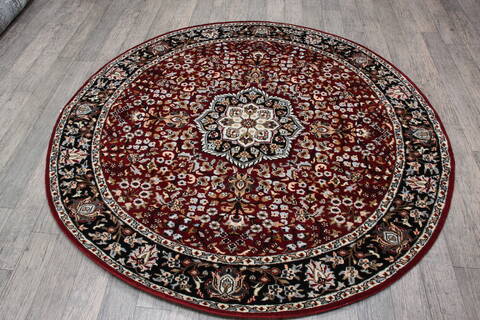 Kashan Red Round Hand Knotted 62 X 62 Area Rug 905-146328 Image 7