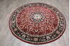 Kashan Red Round Hand Knotted 62 X 62  Area Rug 905-146328 Thumb 1