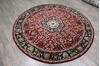 Kashan Red Round Hand Knotted 62 X 62  Area Rug 905-146328 Thumb 2