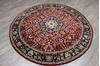 Kashan Red Round Hand Knotted 62 X 62  Area Rug 905-146328 Thumb 3