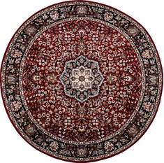 Kashan Red Round Hand Knotted 6'2" X 6'2"  Area Rug 905-146328