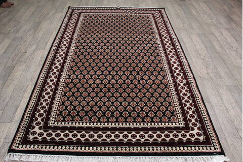 Bokhara Black Hand Knotted 53 X 83 Area Rug 905-146331 Image 1