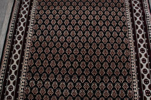 Bokhara Black Hand Knotted 53 X 83 Area Rug 905-146331 Image 7
