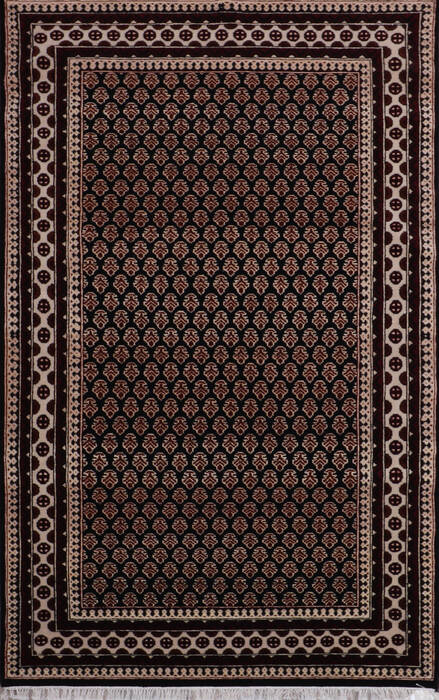 Bokhara Black Hand Knotted 53 X 83 Area Rug 905-146331 Image 0