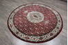 Mahi Red Round Hand Knotted 62 X 63  Area Rug 905-146336 Thumb 2