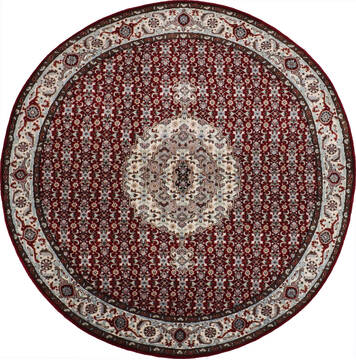 Mahi Red Round Hand Knotted 6'2" X 6'3"  Area Rug 905-146336